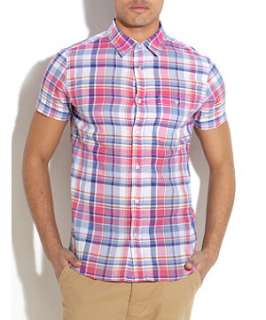 Blue (Blue) Blue and Pink Checked Shirt  248142240  New Look