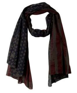 Charcoal (Grey) Only Grey Free Style USA Flag Scarf  252681403  New 