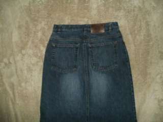   TAYLOR 2 Straight Long Front slit dark blue jean skirt 26x35.5  