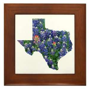  Framed Tile Bluebonnets Texas Shaped 