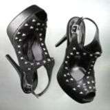 Simply Vera Wang Black Studded Peep Toe Platform High Heels NIB  