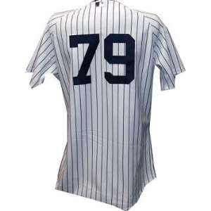  #79 Yankees 2010 Spring Training Game Used Pinstripe Jersey (Silver 