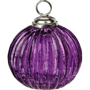 Purple Place Card Holder (ribbed glass bauble)