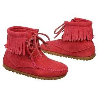 Kids Minnetonka Moccasin  Ankle Hi Tramper Boot Hot Pink Shoes 