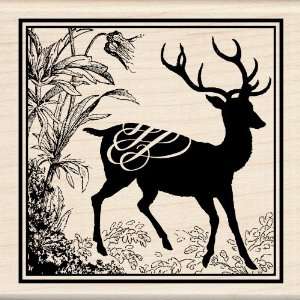   : Inkadinkado Wood Stamp, Heirloom Deer Print: Arts, Crafts & Sewing