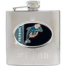 Great American Miami Dolphins Stainless Steel Custom Flask    