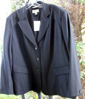 Black Taupe Italian Stretch Wool Blazer Jacket NWT PLUS  