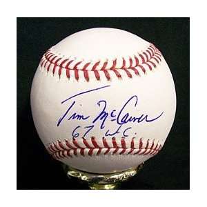  Tim McCarver Autographed Baseball   67 WC   Autographed 