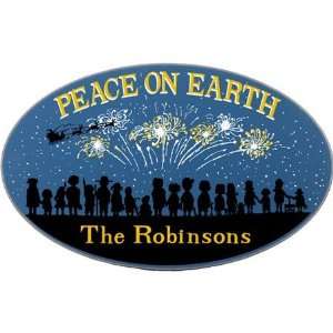 Personalized Peace On Earth Christmas Sign 