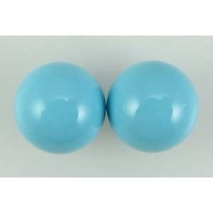  10mm blue shell pearl round beads half drilled earrings 
