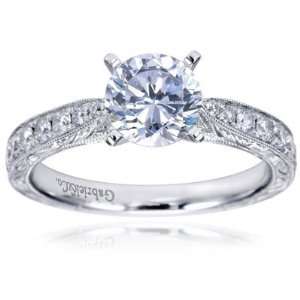   Vintage Straight Engagement Ring   Does not Include The Center Diamond