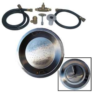    In Stainless Steel NG Fire Pit Burner Pan Kit Patio, Lawn & Garden