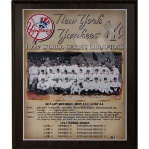 Yankees Healy Plaque w.s. 1927 