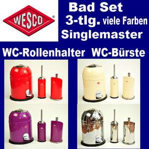 Wesco Badezimmer Bad Set WC Set 3 tlg Singlemaster Rolle WC Bürste 
