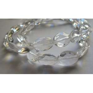  Quartz crystal faceted 10x14mm faceted oval bead strand 