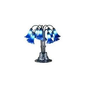  Blue Lilies Ten Light Table Lamp 22 H Meyda 14397