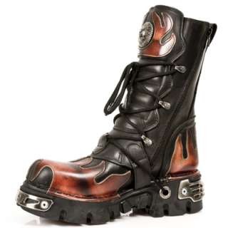 New Rock Boots Stiefel Schuhe Gothic Biker Flammen 373  