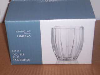 Crystal Waterford Marquis Omega Double Old Fashioned Glasses NIB 