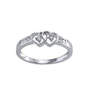  0.10 Ct. TW Double Interwoven Heart Diamond Ring Jewelry
