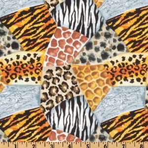   Safari Animal Patch Multi Fabric By The Yard Arts, Crafts & Sewing