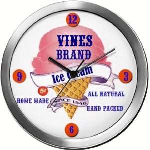 VINES 14 Inch Ice Cream Metal Clock Quartz Movement 