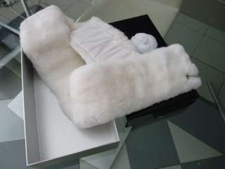 Celine line Louis Vuitton shawl stole fur mink Camelia  
