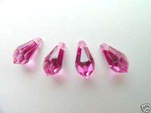 ROSE Swarovski 6000 Tear Drop Crystal Beads 12 pieces  