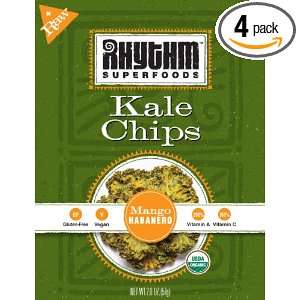 Rhythm Superfoods Mango Habanero Kale Chips, 2 Ounce (Pack of 4)