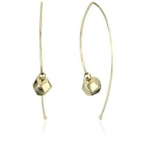   Mizuki 14k Marquis Hoop with Small Gold Faceted Tip Earrings Jewelry
