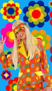   Hippie Prilblumen Damen Jacke Hemd AbbA Flower Power Woodstock  