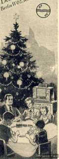 Philips Radio Aachen Super Weihnachten Reklame von 1938  