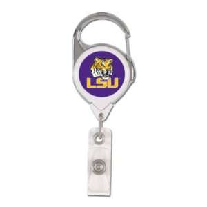  LSU Tigers Retractable Premium Badge Holder: Sports 