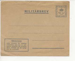 SWEDEN c1940s military stamped envelope  