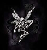 ALCHEMY GOTHIC PEWTER DEAD FAIRY PENDANT NECKLACE  