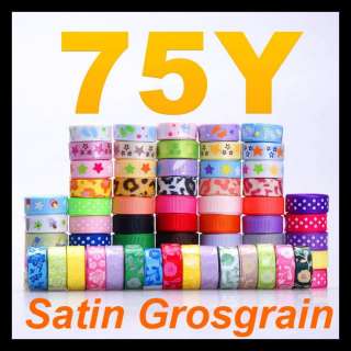Free Shipping 20Yards 80Yards 3/8 9mm mixed style Satin / Grosgrain 