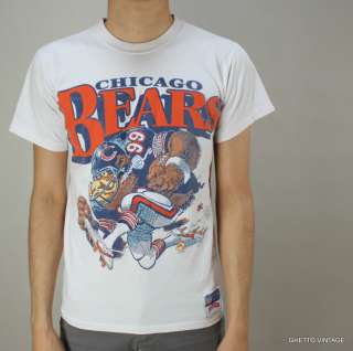 Vtg 80s CHICAGO BEARS Jack Davis Cartoon NFL t shirt SMALL  