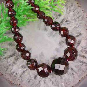 12MM Natural Garnet Faceted Round Beads Gemstone Necklace 1 Strand 
