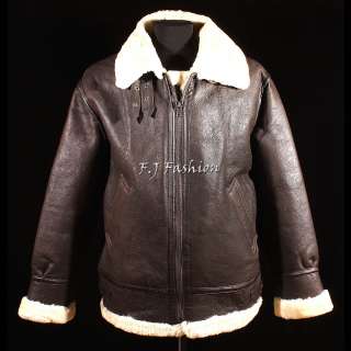   Shearling Sheepskin World War 2 Bomber Leather Flying Jacket  
