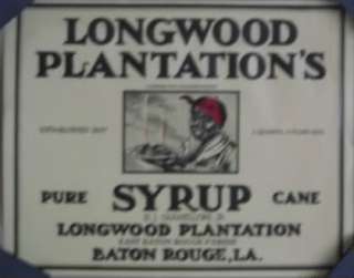 Longwood Plantation Cane Syrup original advertisement for Pure Cane 