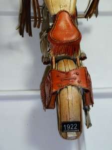   Wood & Tin Decorative Indian Chief Motorcycle Figurine 16 x 9  