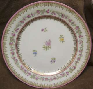 Vintage Germany Decorated Plate Eagle & CT Pink Flowers  