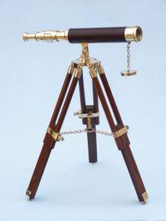 Brass Telescope on Stand 20   Leather   Brass  