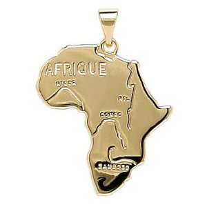 Anhänger Afrika Kontinent Karte Gold Plattiert  Schmuck
