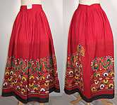 Indian Gujarati Pakistani Embroidered Mirror Skirt VTG  