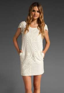 SEE BY CHLOE Patch Lace Shift Dress in White  