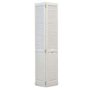 24 In. X 80 In. Wood White Louvered Bi Fold Door 327165 0 at The Home 