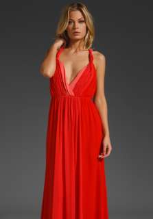 HALSTON HERITAGE Halter Gown with Attached Belt at Revolve Clothing 