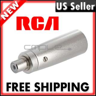 3P XLR Plug to RCA Jack Adapter converts RCA Plug to 3P XLR Plug. All 