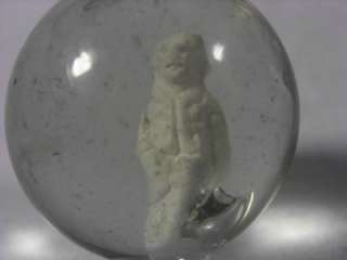 German Sulphide Marble with the hard to find figure of a Seated Man 