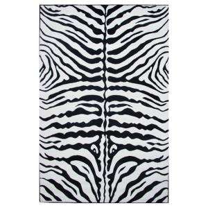  Rug Inc. Supreme Zebra Skin Black and White 31 in. x 47 in. Area Rug 